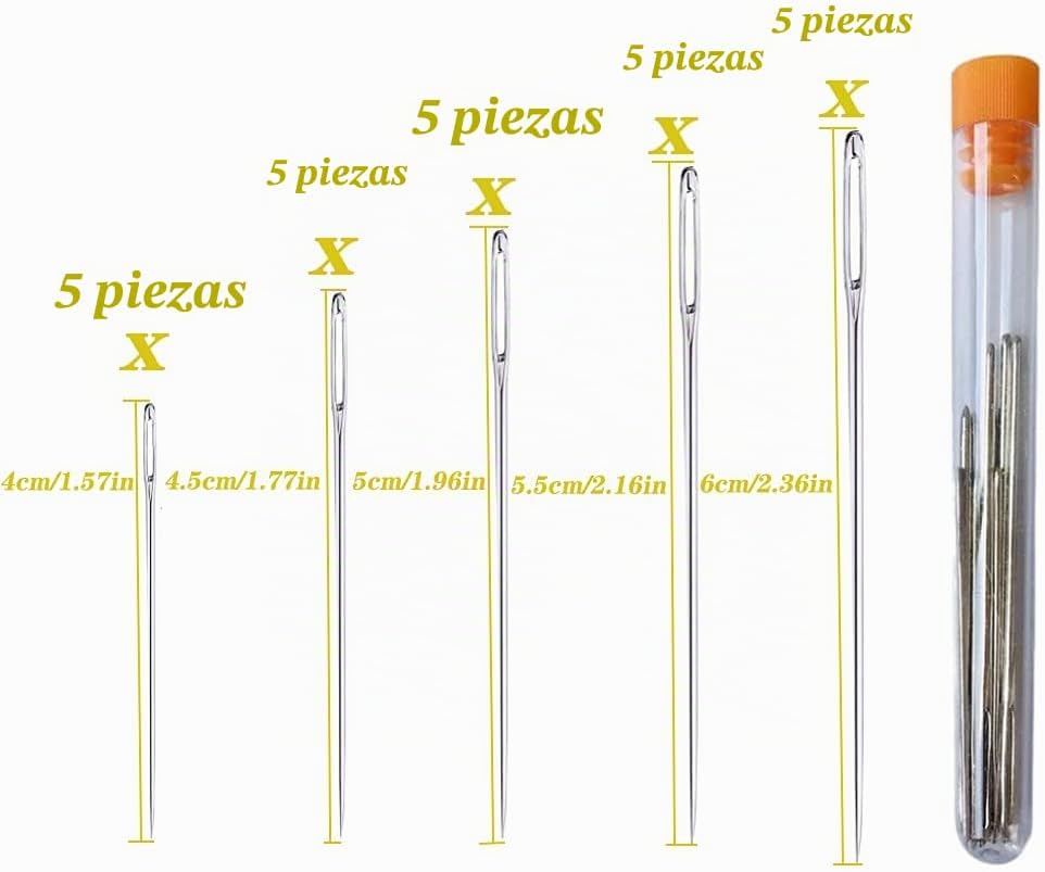 Comparação entre agulhas de olho grande de 4 a 6 cm