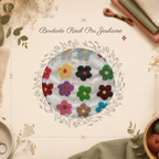 Foto detalhada das flores bordadas por Josilaine