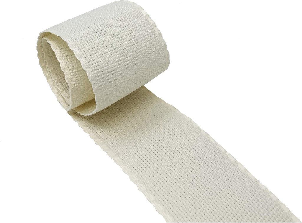 Fita Aida 14 branca para ponto cruz com 5 cm de largura