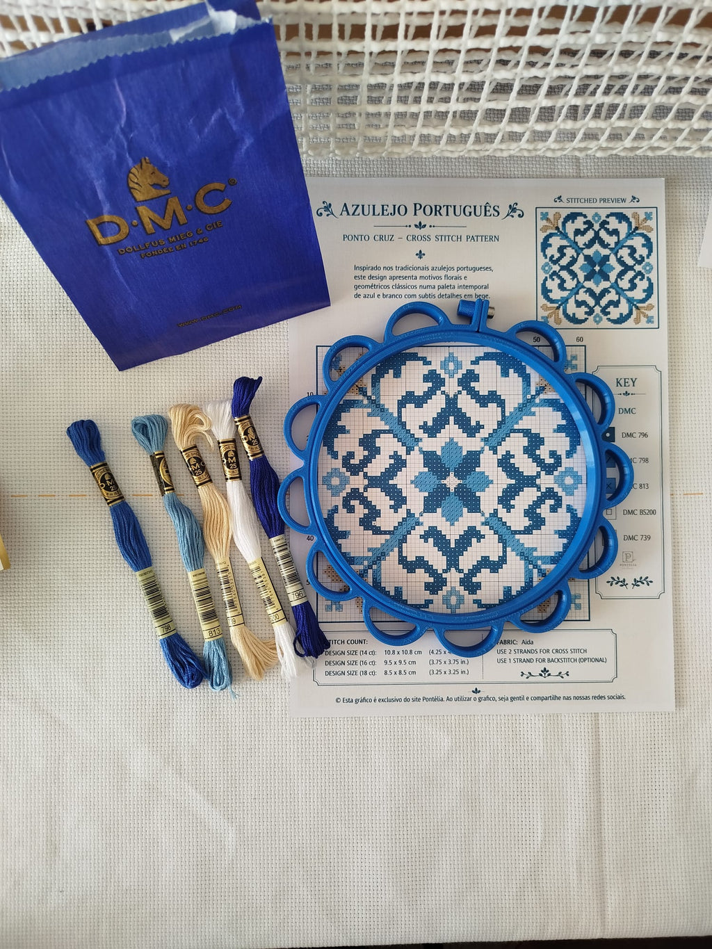 Kits de linhas azulejar ao lado do gráfico inspirado na cor da paleta com bastidor pontélia