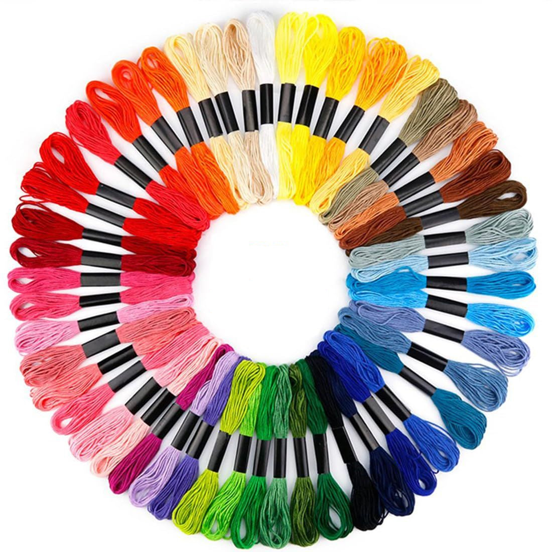 Kit com 50 Cores de Linhas para Bordar – 8 m