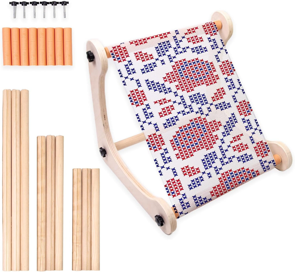 Suporte para bordado com varas ajustáveis de 31,8 e 41,9 cm