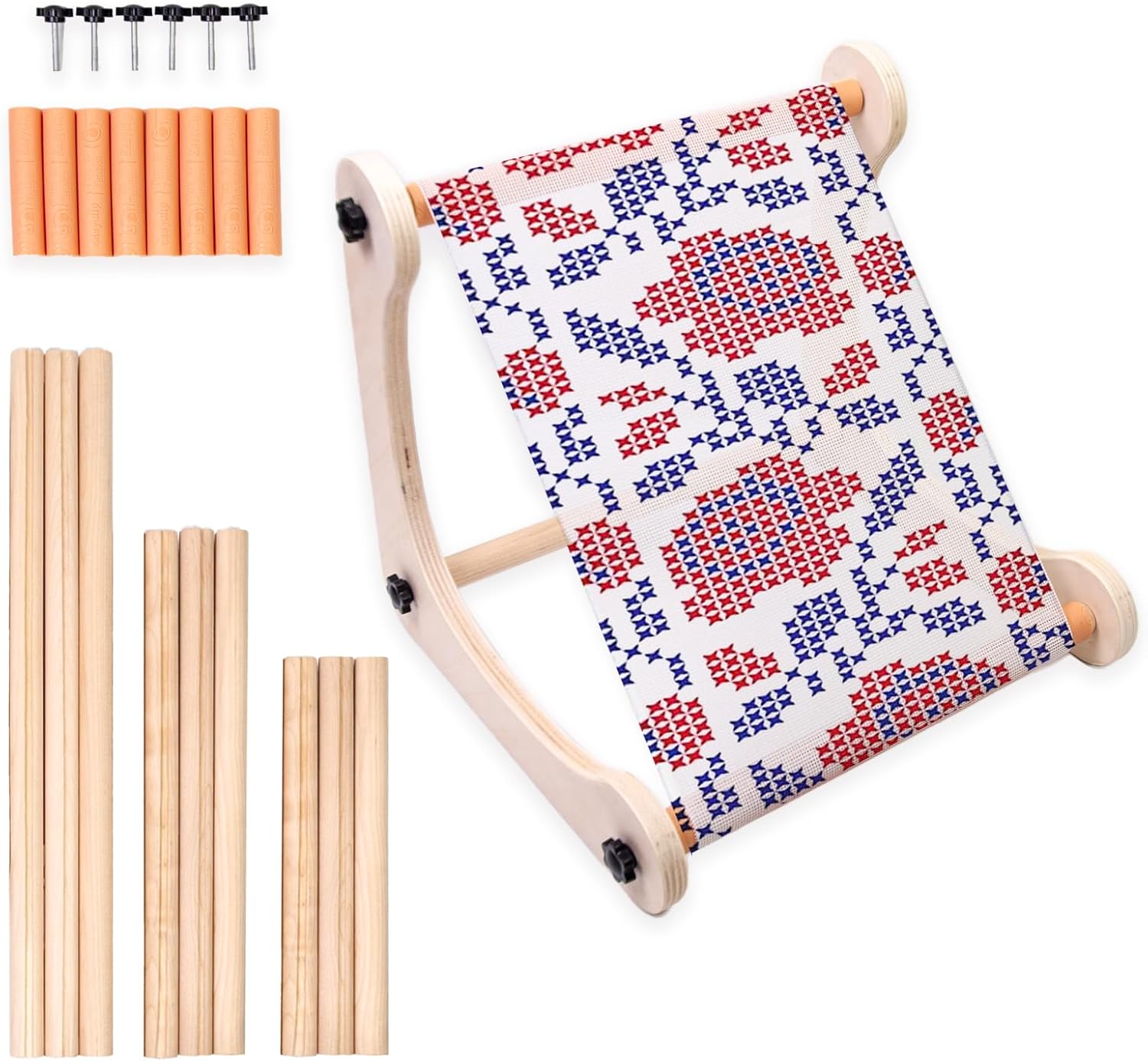 Suporte para bordado com varas ajustáveis de 31,8 e 41,9 cm