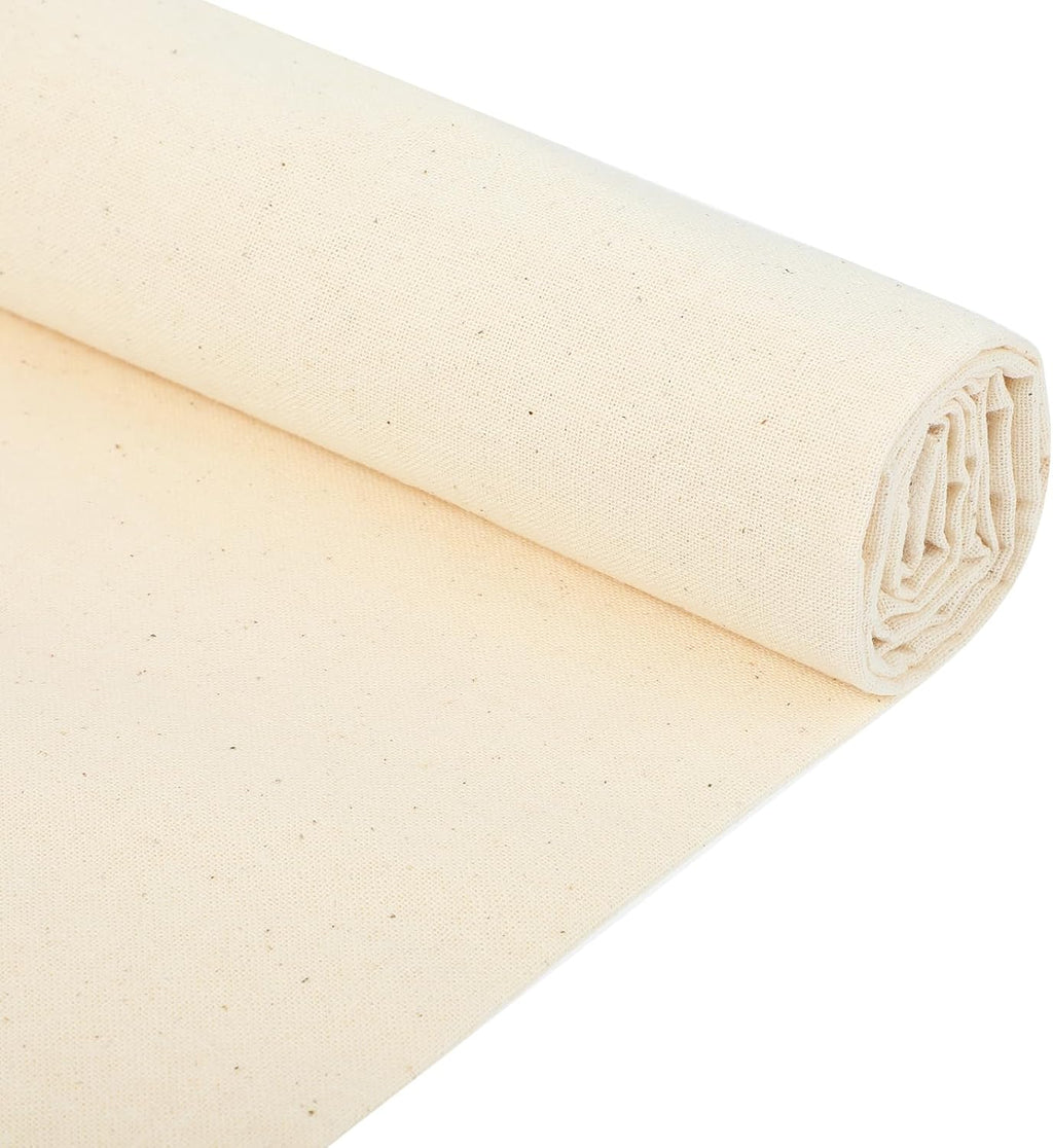 Detalhe da trama plana do tecido de algodão natural para bordado