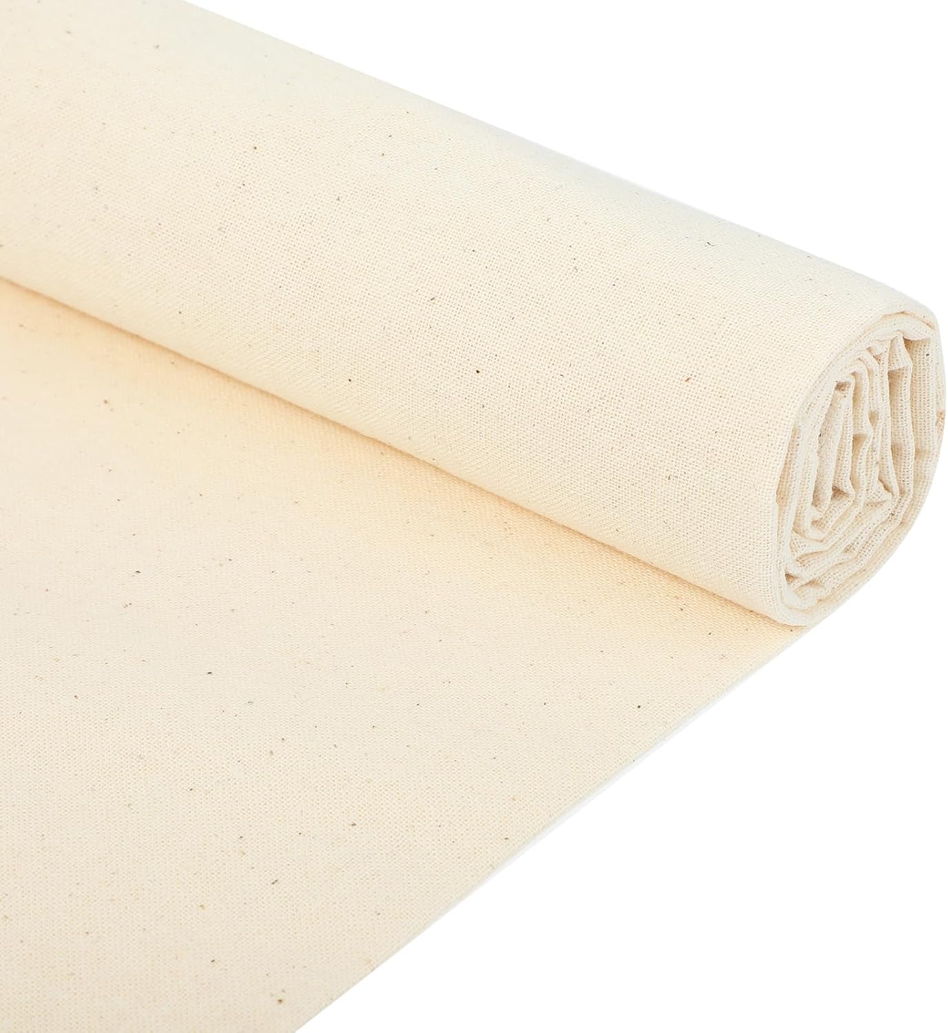 Detalhe da trama plana do tecido de algodão natural para bordado