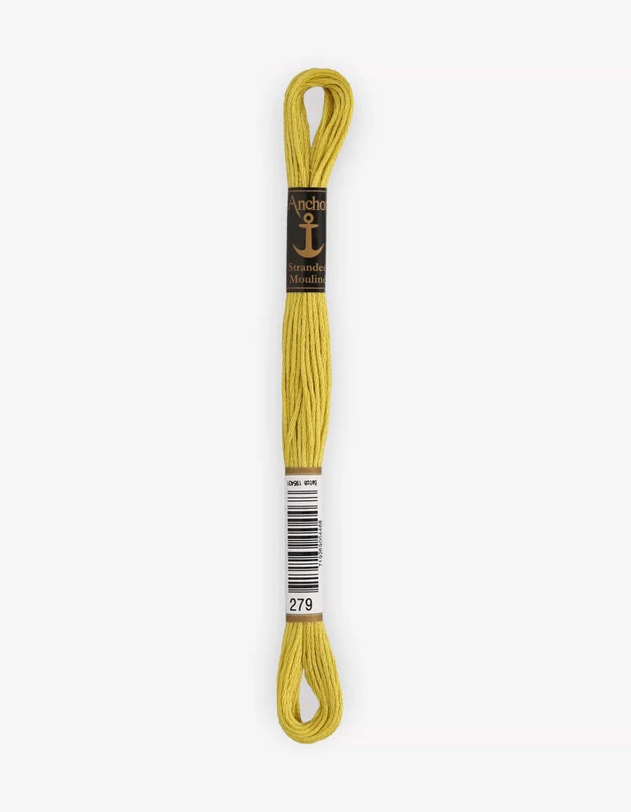Meada de fio de bordar Anchor mouliné, amarelo