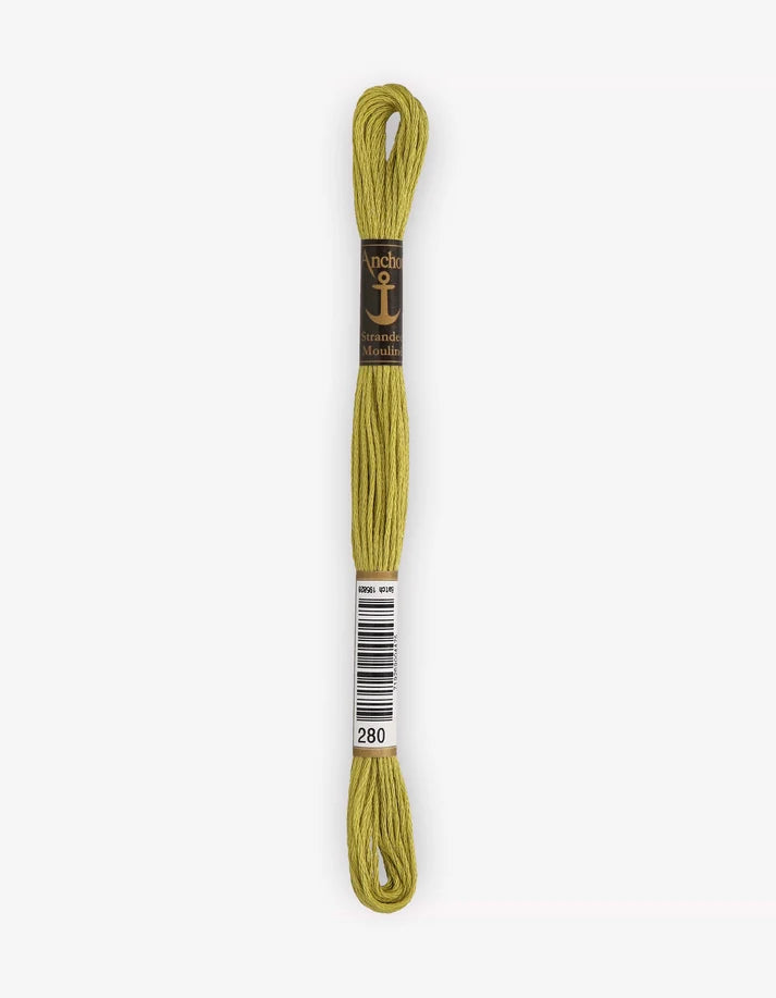 Meada de fio mouliné Anchor em verde-oliva