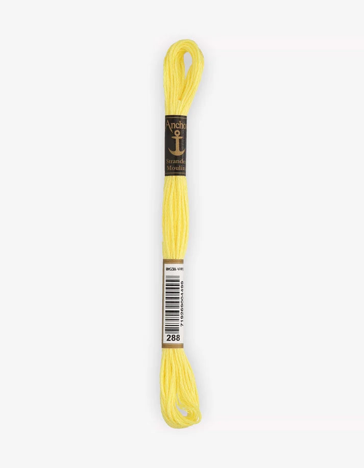 Meada de fio mouliné Anchor em amarelo