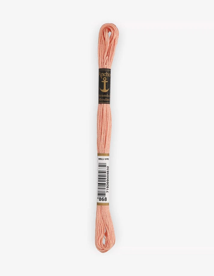 Fio de bordar Anchor Mouliné 8 m, salmão, meada