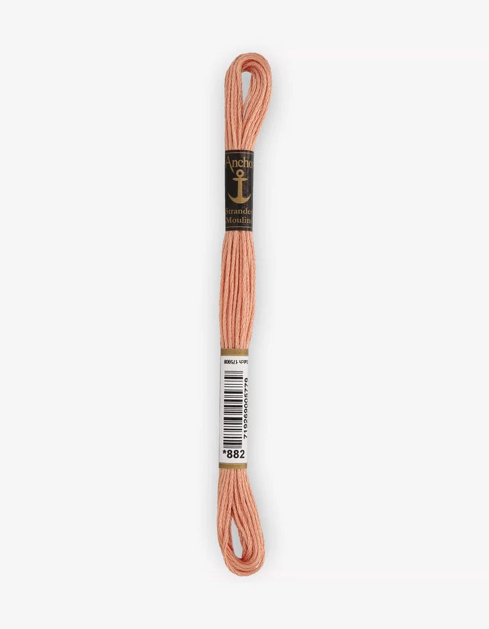 Meada de linha Anchor Mouliné, cor salmão rosado