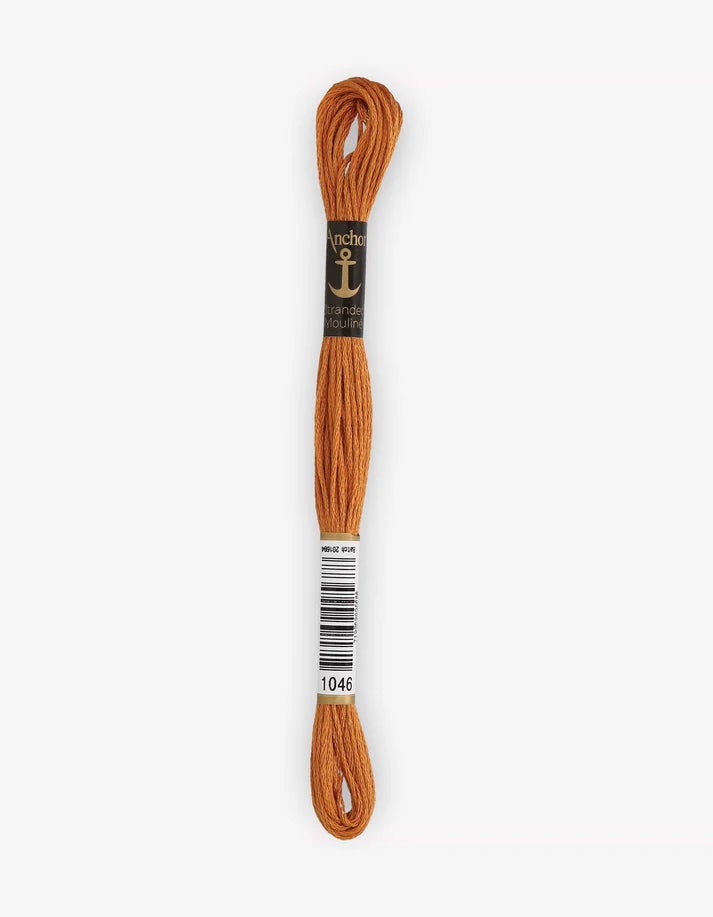 Meada de fio de bordar Anchor mouliné, laranja castanho