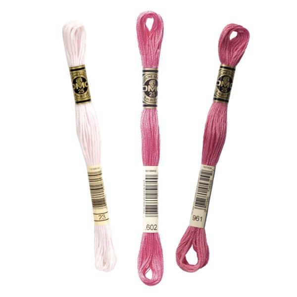 Linhas DMC em Tons de Rosa para Ponto Cruz