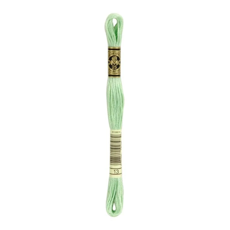 Fio de bordar DMC Mouliné Spécial 8 m, verde claro (referência 13).