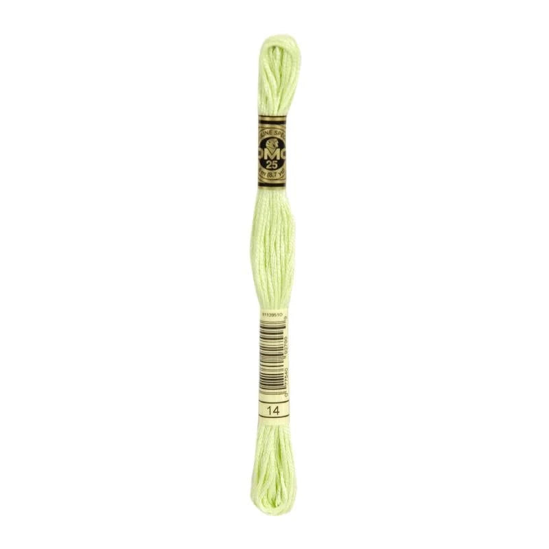 Linha de bordar DMC, verde lima, 8 m, referência 14