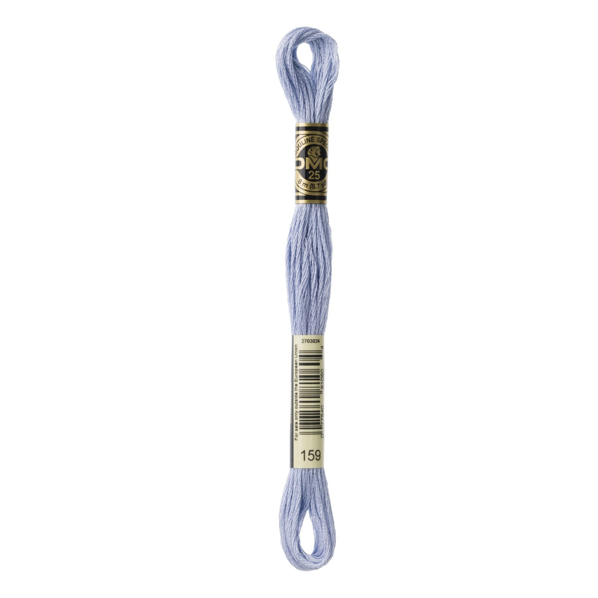 Meada de fio DMC Mouliné Spécial 8 m, azul claro (159)