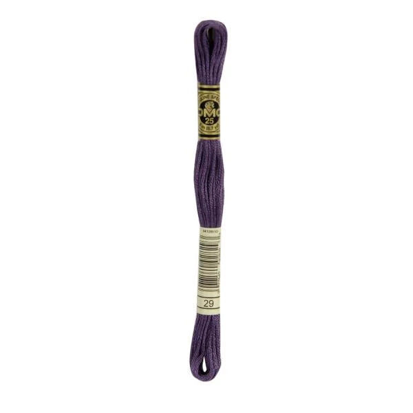 Fio de bordar DMC mouliné 8 m, roxo escuro, em madeixa