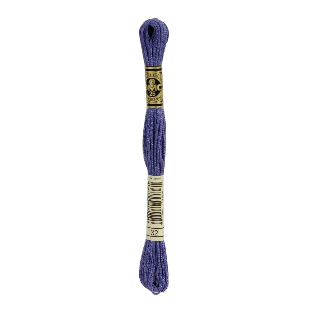 Meada de fio DMC Mouliné Spécial 8 m, azul-escuro arroxeado (32)