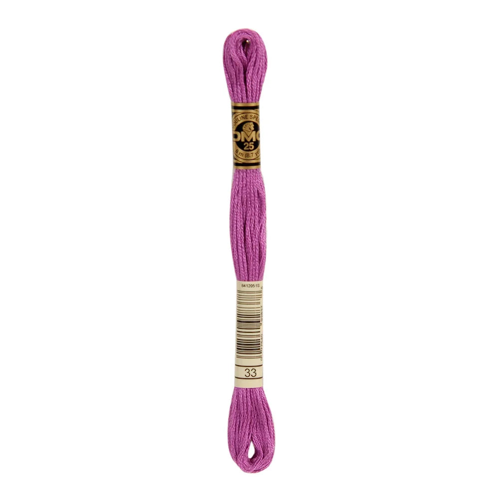 Meada de linha mouliné DMC 8 m, roxo escuro, fio para bordar