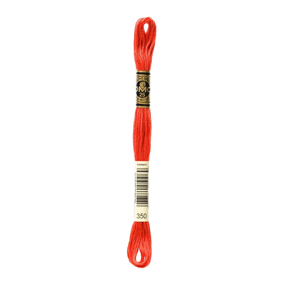 Meada de linha de bordar DMC Mouliné Spécial 8 m, laranja-avermelhado (ref. 350)