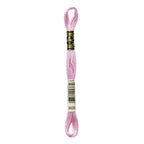 Fio de bordar para ponto cruz rosa claro, novelo enrolado com etiqueta e número 3609