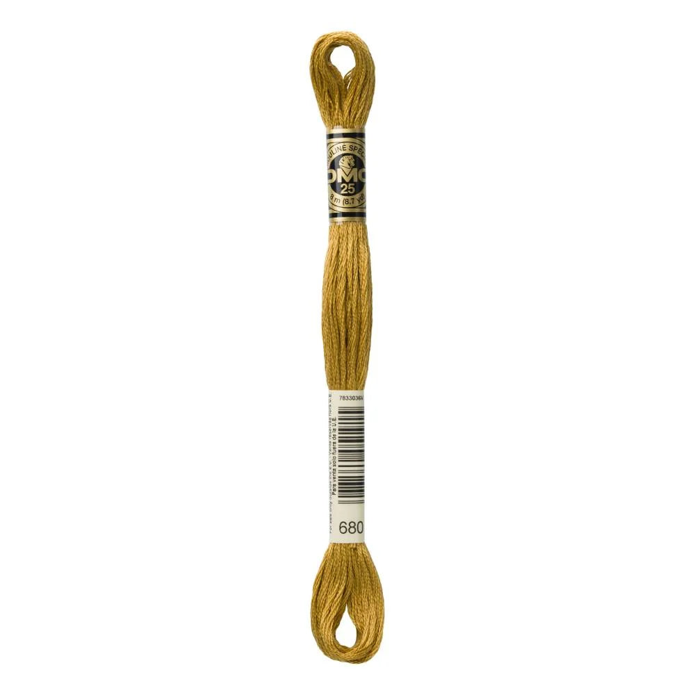 Meada de linha de bordar DMC Mouliné Especial, 8 m, amarelo-dourado