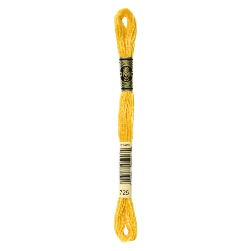 Fio de ponto cruz amarelo em carretel, para bordar