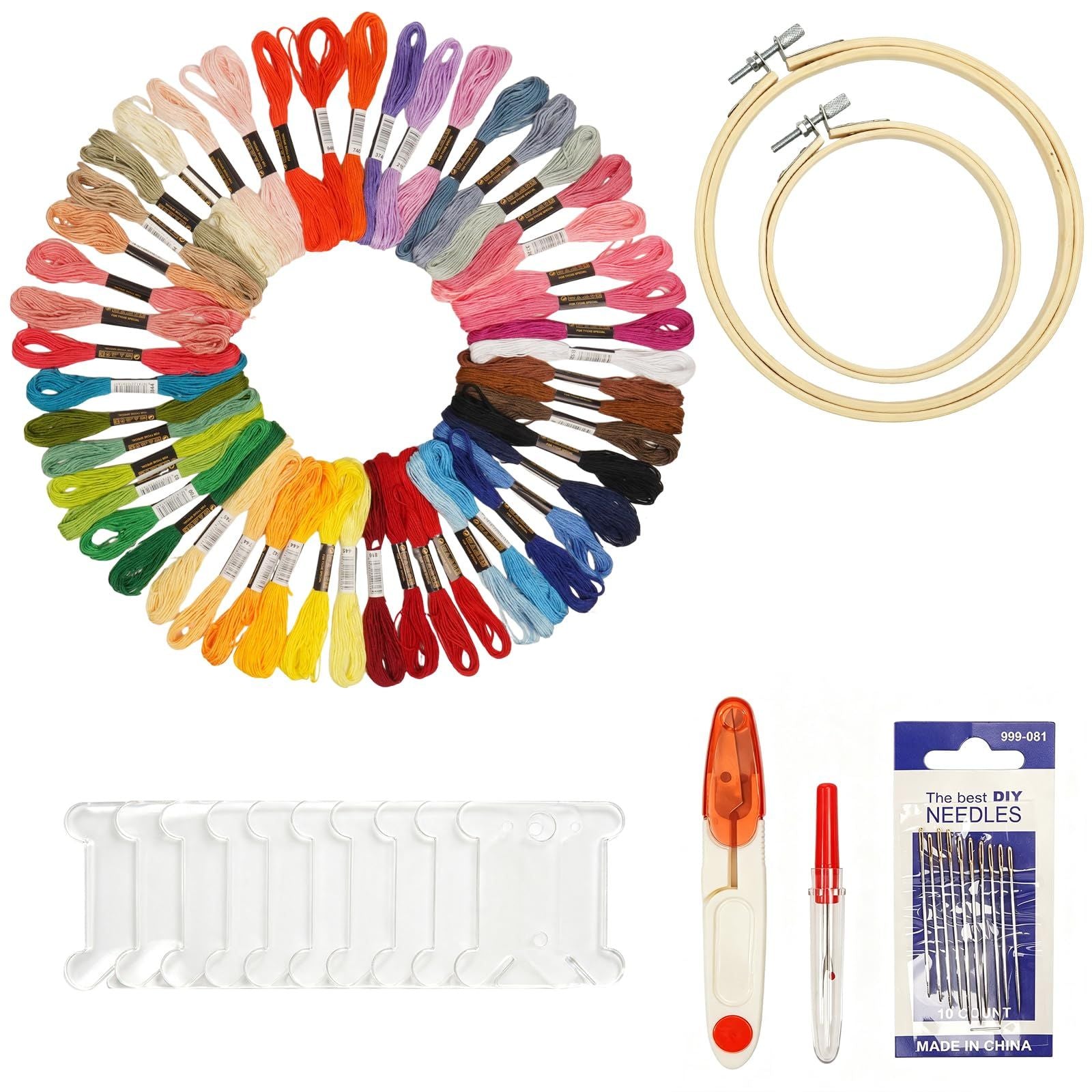 Kit com 24 Cores de Linhas para Bordar
