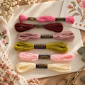 Paleta Afeto de 6 meadas rosa antigo, vinho e tons quentes para ponto cruz